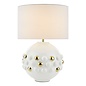 Sphere 1 Light Table Lamp - Gloss Glazed White With Shade