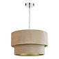 Suvan Easy Fit Tired Velvet Shade - Taupe With Gold Lining