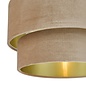 Suvan Easy Fit Tired Velvet Shade - Taupe With Gold Lining