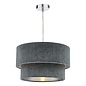 Suvan Easy Fit Tired Velvet Shade - Dark Grey With Silver Lining