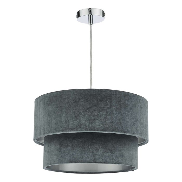 Suvan Easy Fit Tired Velvet Shade - Dark Grey With Silver Lining