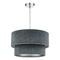 Suvan Easy Fit Tired Velvet Shade - Dark Grey With Silver Lining