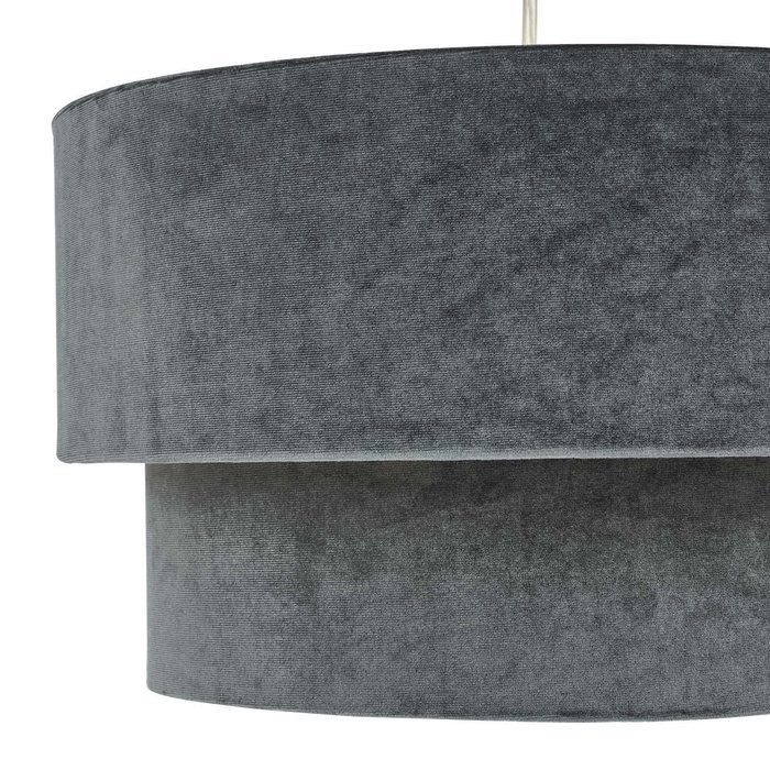 Suvan Easy Fit Tired Velvet Shade - Dark Grey With Silver Lining