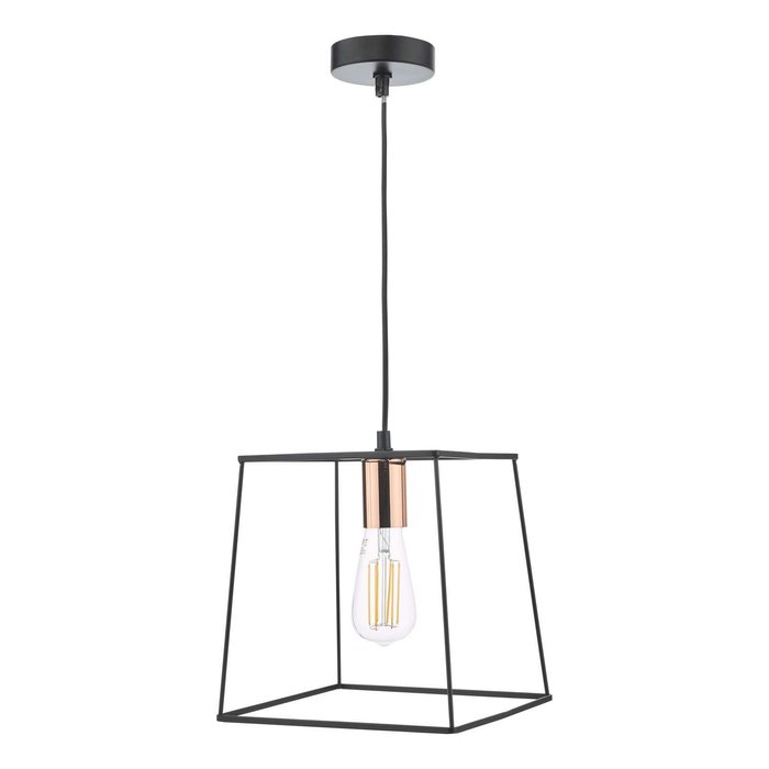 Tower 1 Light Single Pendant Light - Matt Black Copper