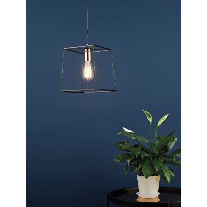 Tower 1 Light Single Pendant Light - Matt Black Copper