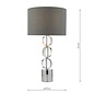 Tuke Touch Bedside Table Lamp - Polished Chrome Crystal With Shade