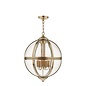 Vanessa 5 Light Lantern - Antique Brass Glass