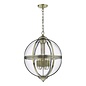 Vanessa 5 Light Lantern - Antique Brass Glass