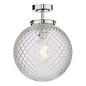 Wayne Flush Ceiling Light - Polished Chrome Glass IP44