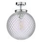 Wayne Flush Ceiling Light - Polished Chrome Glass IP44