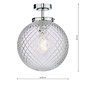 Wayne Flush Ceiling Light - Polished Chrome Glass IP44