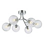 Yiska 6 Light Semi Flush Ceiling Light - Polished Chrome Ribbed Glass