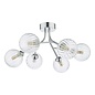 Yiska 6 Light Semi Flush Ceiling Light - Polished Chrome Ribbed Glass