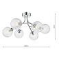 Yiska 6 Light Semi Flush Ceiling Light - Polished Chrome Ribbed Glass