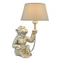 Zira 1 Light Monkey Table Lamp - Silver With Shade