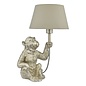 Zira 1 Light Monkey Table Lamp - Silver With Shade