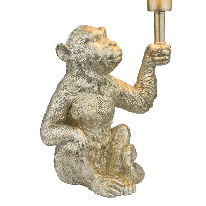 Zira 1 Light Monkey Table Lamp - Silver With Shade