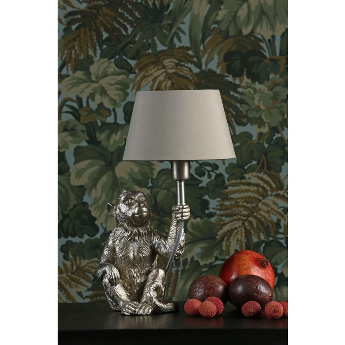 Zira 1 Light Monkey Table Lamp - Silver With Shade