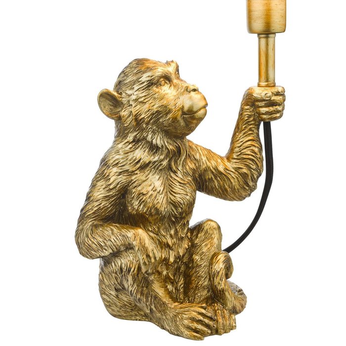 Zira Monkey Table Lamp - Gold With Shade