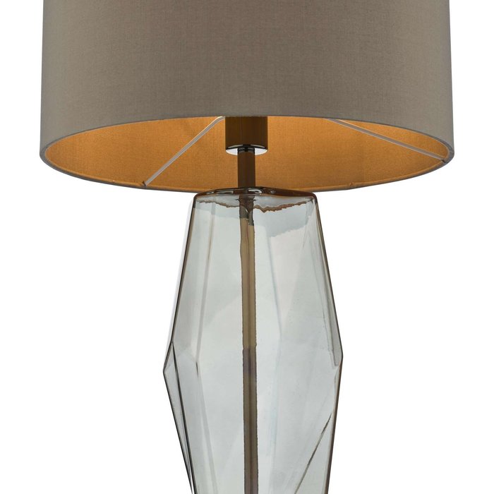 Mubina Touch Table Lamp - Black Chrome Smoked Glass With Shade