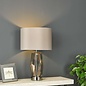 Mubina Touch Table Lamp - Black Chrome Smoked Glass With Shade