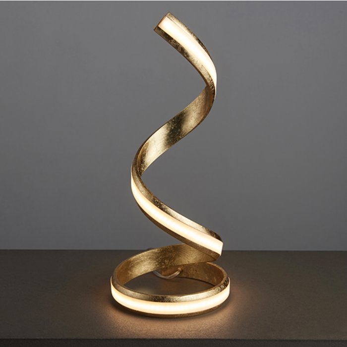 Arya - Spiral LED Table Lamp - Gold Leaf