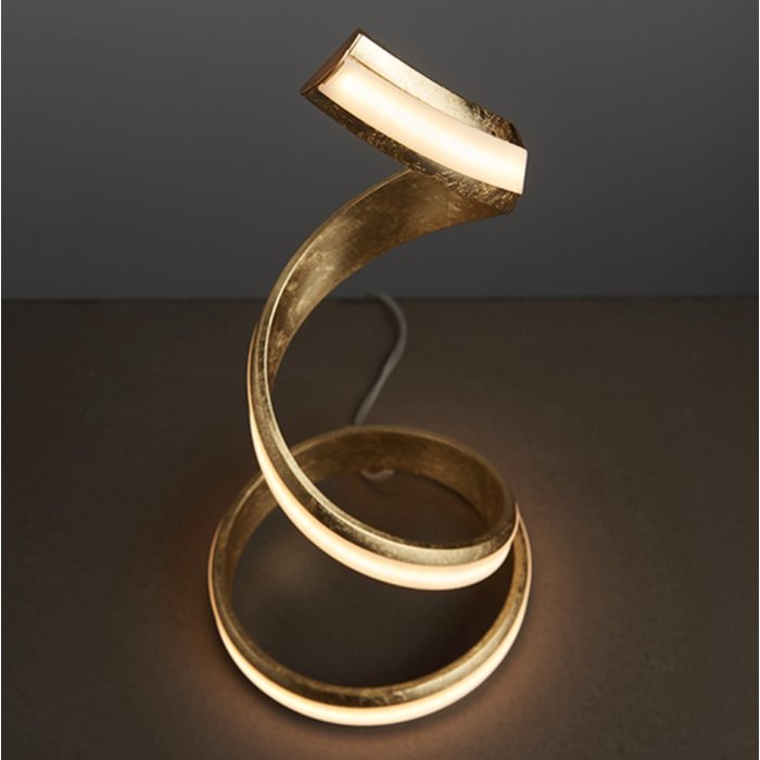 Arya - Spiral LED Table Lamp - Gold Leaf