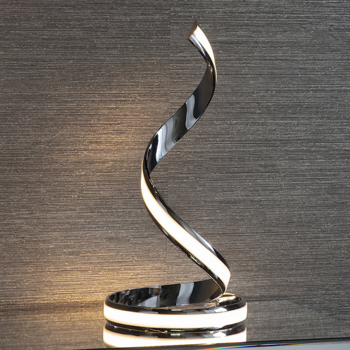 Arya - Spiral LED Table Lamp - Polished Chrome