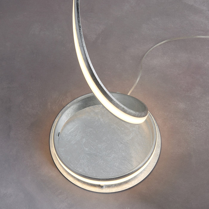 Arya - Spiral LED Floor Lamp - Silver Leaf