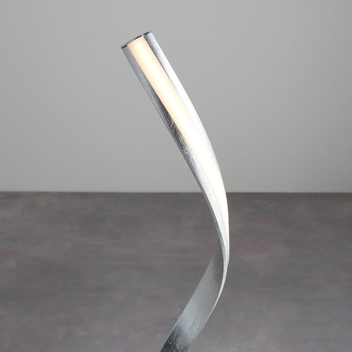 Arya - Spiral LED Floor Lamp - Silver Leaf