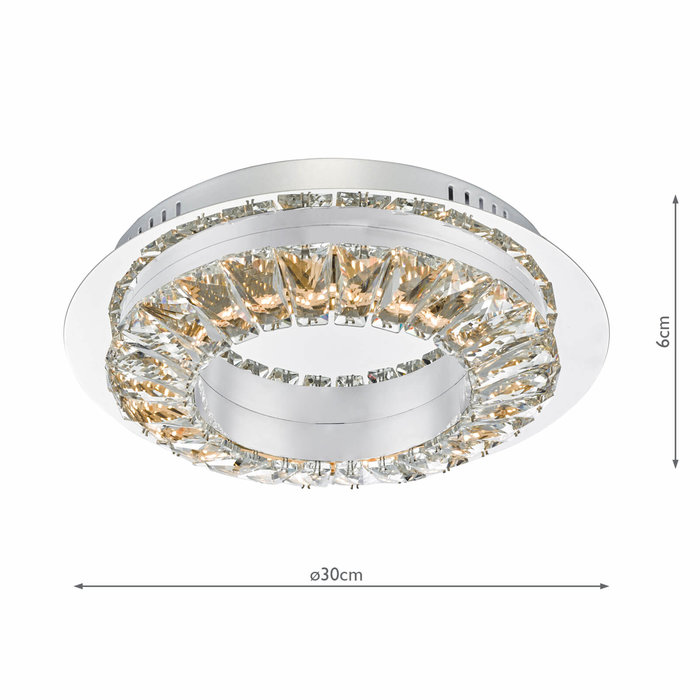 Halo - Contemporary Crystal Ring Flush Ceiling Light