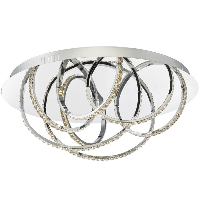 Zenith - Modern Crystal Hoop Flush Ceiling Light - Large