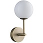 Dot - Mid Century Opal Globe & Matt Antique Brass Wall Light