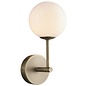 Dot - Mid Century Opal Globe & Matt Antique Brass Wall Light