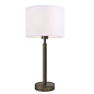 Issey - Modern Drum Table Lamp - Bronze & Vintage White Cylinder Shade