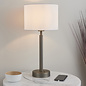 Issey - Modern Drum Table Lamp - Bronze & Vintage White Cylinder Shade