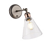 Hale – Pewter & Copper Wall Light with Glass Shade