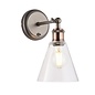 Hale – Pewter & Copper Wall Light with Glass Shade