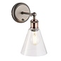 Hale – Pewter & Copper Wall Light with Glass Shade