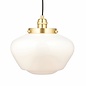 Caygill - Brass Pendant Light with Opal Glass Shade