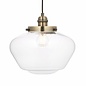 Caygill - Antique Brass Pendant Light with Clear Glass Shade