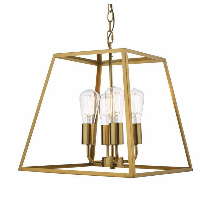 Academy 4 Light Lantern Natural Brass