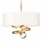 Murton - Gold Ribbon Pendant Light with Ivory Shade