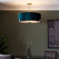 Mayfair - 3 Light Drum Hotel Style Feature Light - Green Velvet & Matt Antique Brass