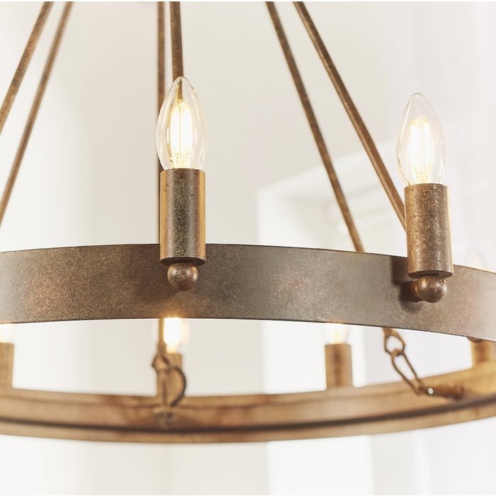 Wagon - Aged Cartwheel Ceiling Light