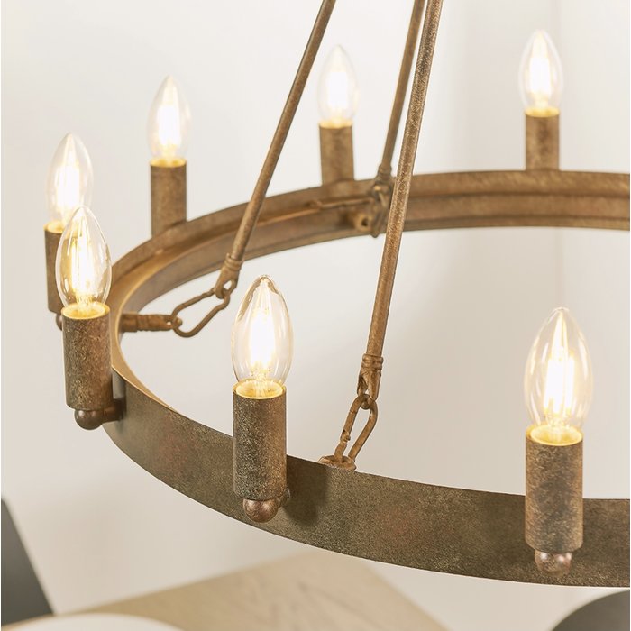 Wagon - Aged Cartwheel Ceiling Light