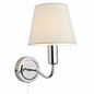 Conway - Chrome LED Wall Light with Ivory Shade - Bathroom Rated