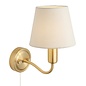 Conway - Brass LED Wall Light with Ivory Shade - Bathroom Rated - Switched