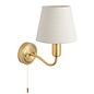 Conway - Brass LED Wall Light with Ivory Shade - Bathroom Rated - Switched