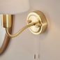 Conway - Brass LED Wall Light with Ivory Shade - Bathroom Rated - Switched